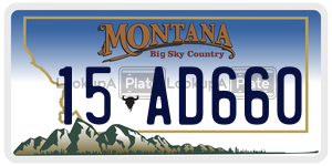 15AD660  license plate in MT