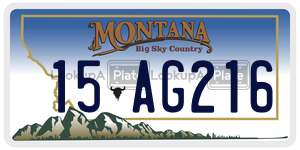 15AG216  license plate in MT