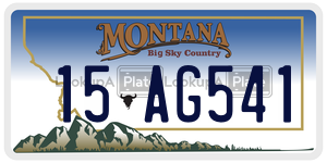 15AG541  license plate in MT