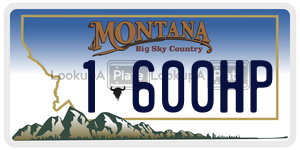 1600HP  license plate in MT