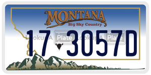 173057D  license plate in MT