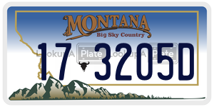 173205D  license plate in MT