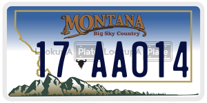 17AA014  license plate in MT