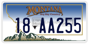 18AA255  license plate in MT