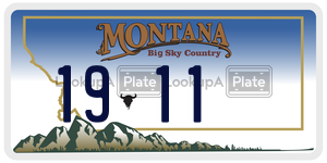 1911 license plate in Montana