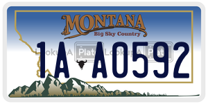 1AA0592  license plate in MT