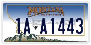 1AA1443  license plate in MT