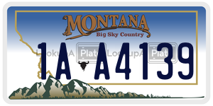 1AA4139  license plate in MT