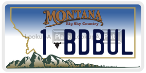 1BDBUL license plate in Montana