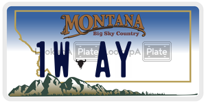 1WAY  license plate in MT