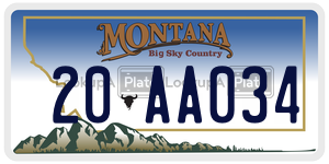 20AA034  license plate in MT