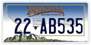 22AB535  license plate in MT