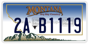 2AB1119  license plate in MT