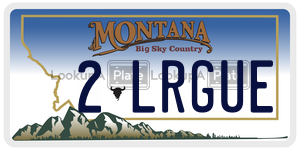 2LRGUE  license plate in MT