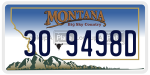 309498D license plate in Montana