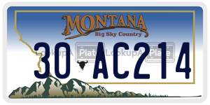 30AC214  license plate in MT