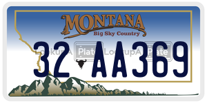 32AA369  license plate in MT