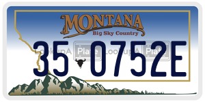 350752E  license plate in MT