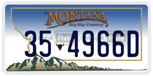 354966D  license plate in MT