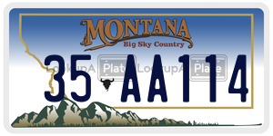 35AA114  license plate in MT