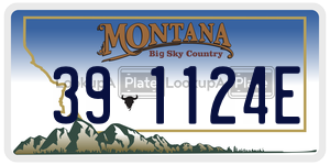 391124E  license plate in MT