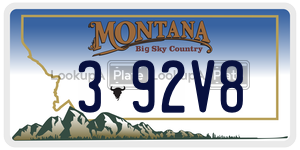 392V8  license plate in MT