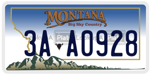 3AA0928  license plate in MT