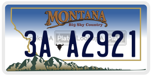 3AA2921  license plate in MT