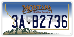 3AB2736  license plate in MT