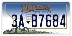 3AB7684  license plate in MT