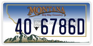 406786D  license plate in MT