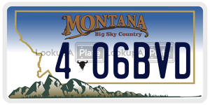 406BVD  license plate in MT