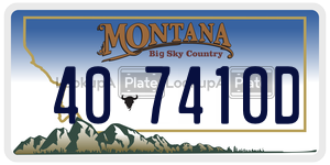 407410D  license plate in MT