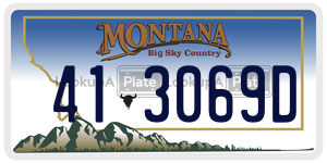413069D  license plate in MT