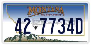 427734D  license plate in MT