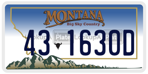 431630D  license plate in MT