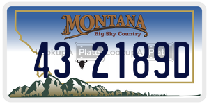 432189D  license plate in MT