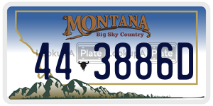 443886D  license plate in MT