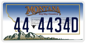 444434D  license plate in MT