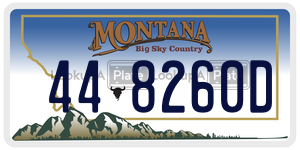 448260D  license plate in MT