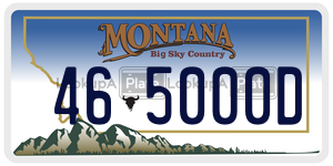 465000D  license plate in MT