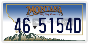 465154D  license plate in MT