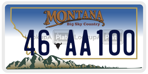 46AA100  license plate in MT
