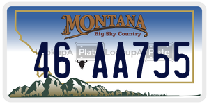 46AA755  license plate in MT