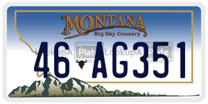 46AG351  license plate in MT