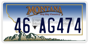 46AG474  license plate in MT