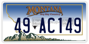 49AC149  license plate in MT