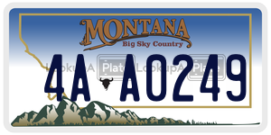 4AA0249  license plate in MT