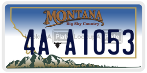 4AA1053  license plate in MT