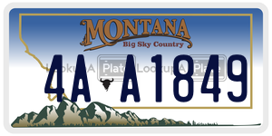 4AA1849  license plate in MT